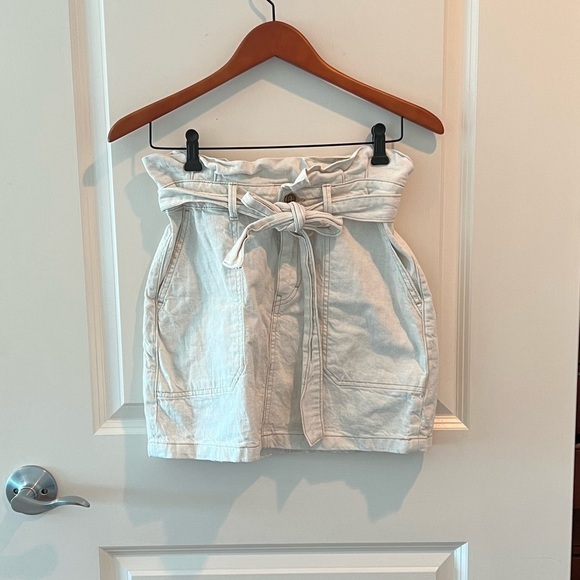 Free People Oatmeal Cinch Waist Mini Skirt - Picture 1 of 14